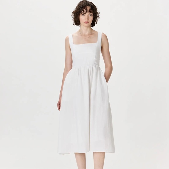 Quince Dresses & Skirts - NWT! Quince | 100% European Linen Fit & Flare Midi Dress | White | M